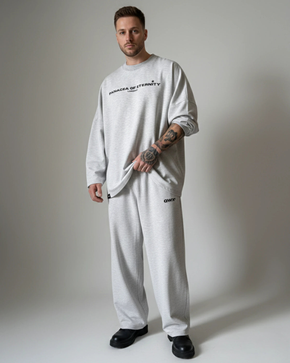 Conjunto de 2 piezas para hombre: Jersey Urban + Pantalón deportivo ancho Urban Melange Grey