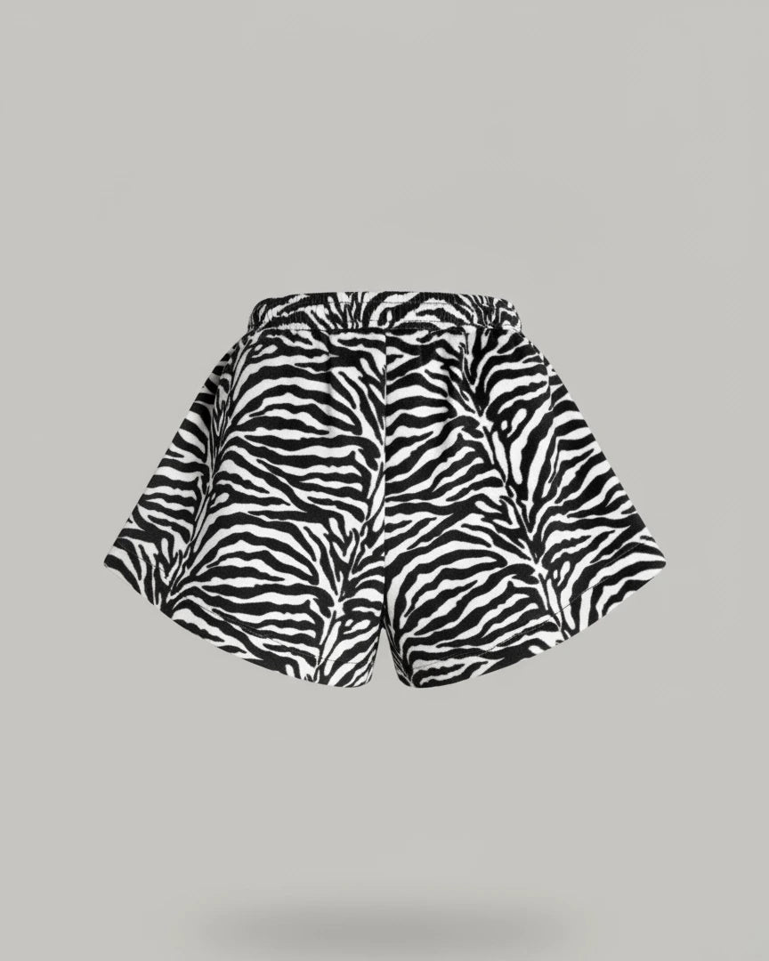 Conjunto de 2 piezas para mujer: Savannah Zebra (Chaqueta + pantalón corto)