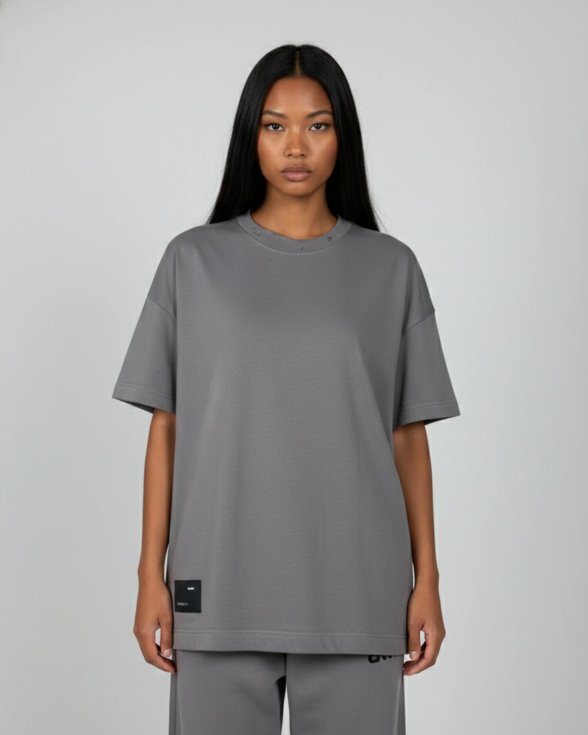 Conjunto de 2 piezas para mujer: camiseta urbana y shorts Eternity – Gris