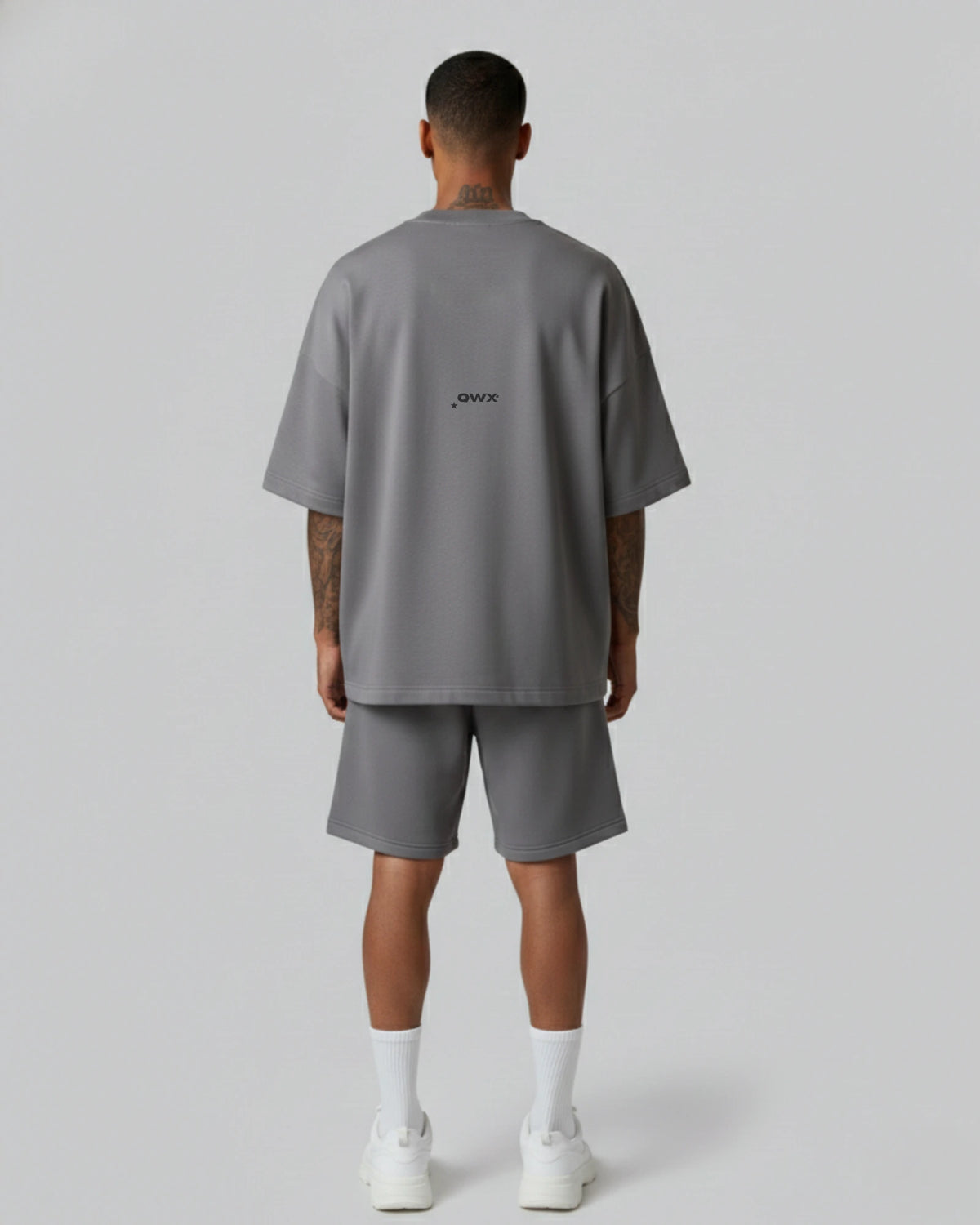 Conjunto de 2 piezas para hombre: CAMISETA URBANA + PANTALÓN CORTO ETERNITY – GRIS
