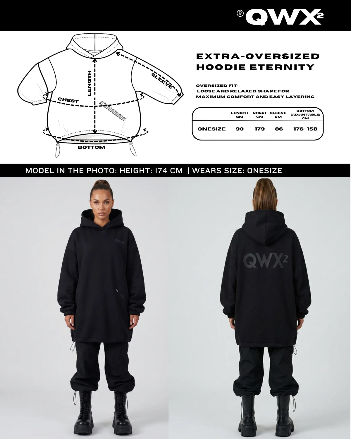 Sudadera con capucha extragrande Eternity