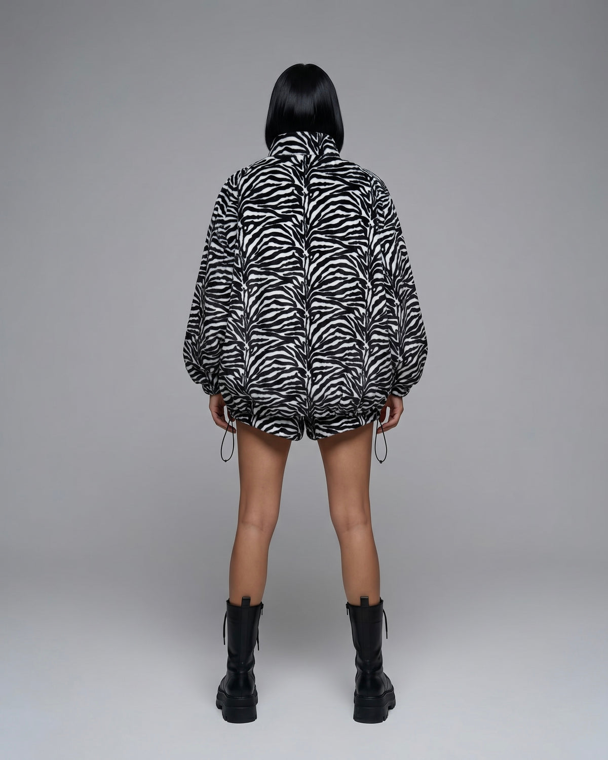Conjunto de 2 piezas para mujer: Savannah Zebra (Chaqueta + pantalón corto)