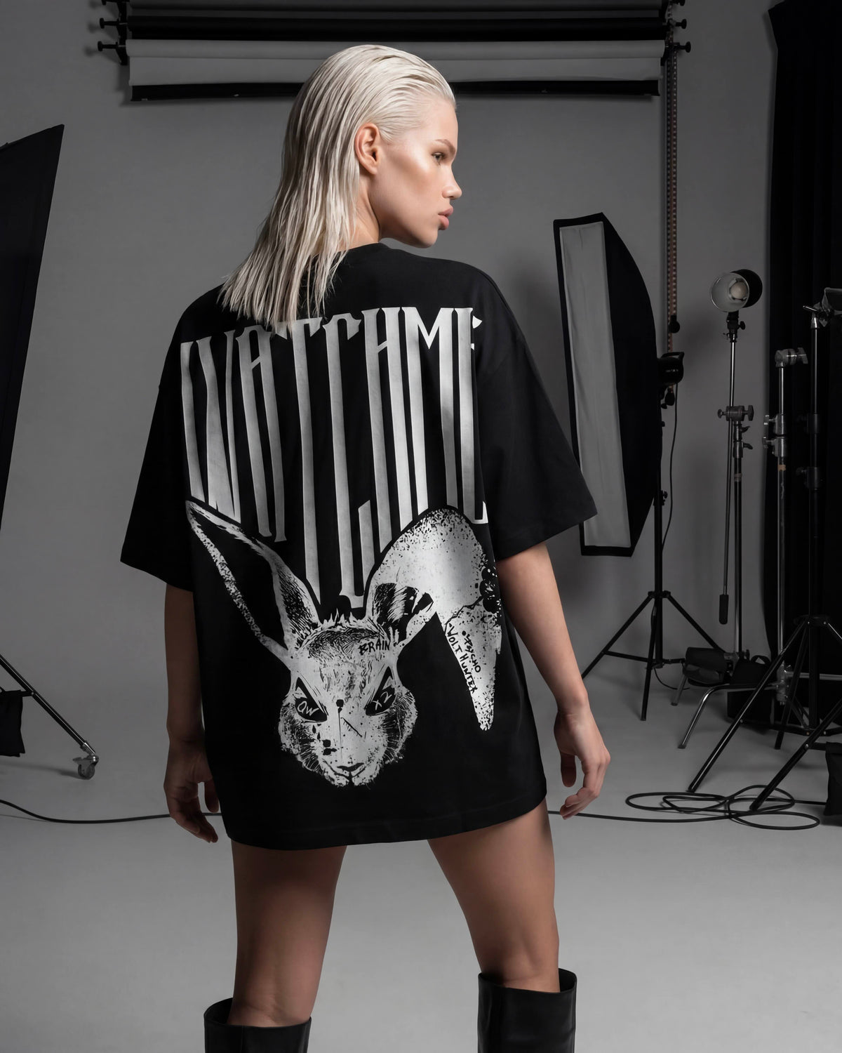Women's Evil Hunter black oversized T-shirt