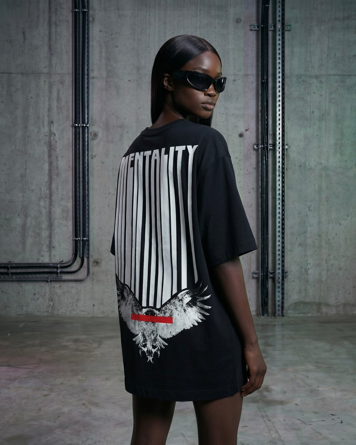 Women's Mentality black oversized T-shirt