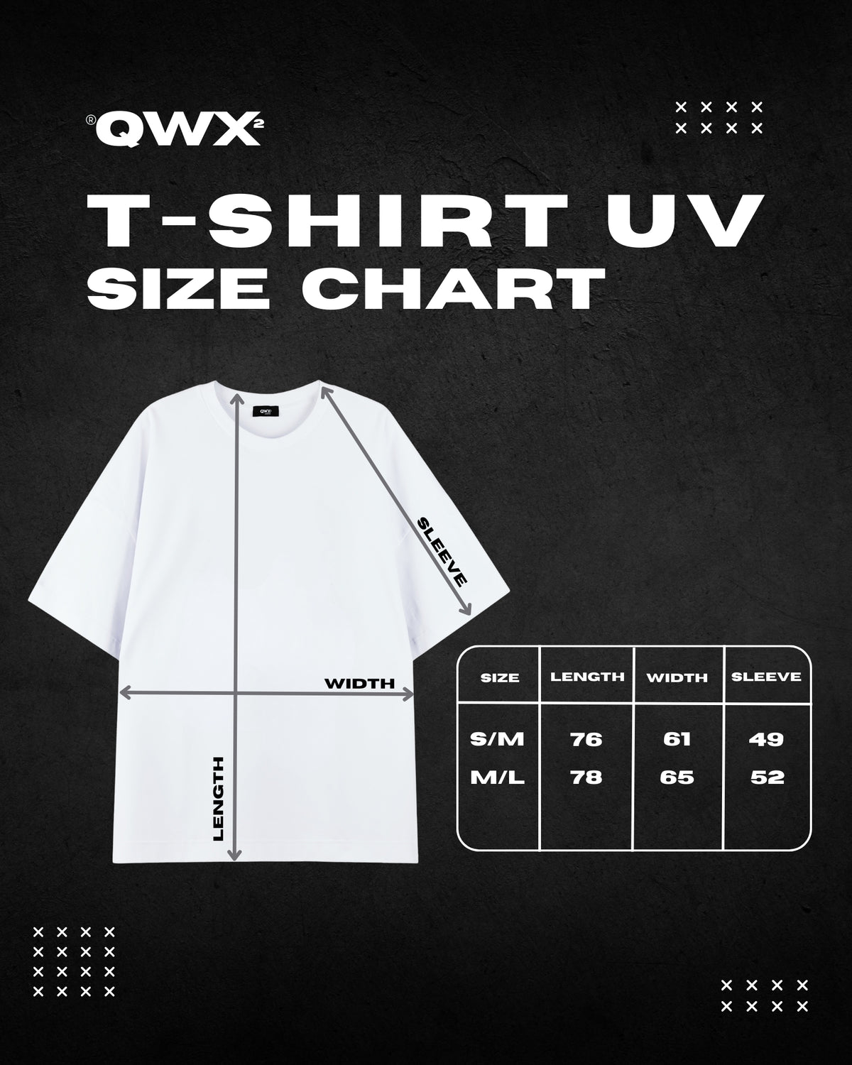 UV T-shirt size chart